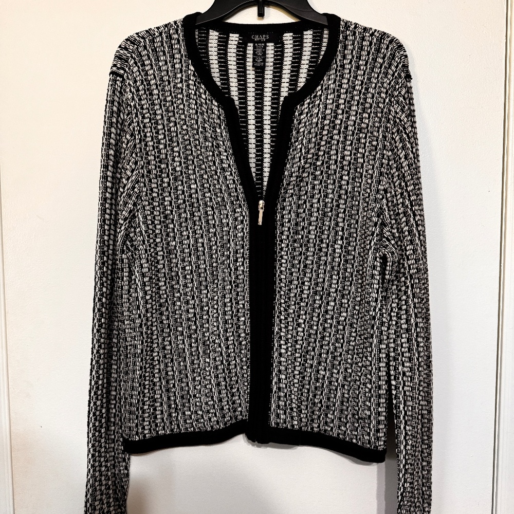Like New Chaps Women's Sweater, Cardigan, Zip Front